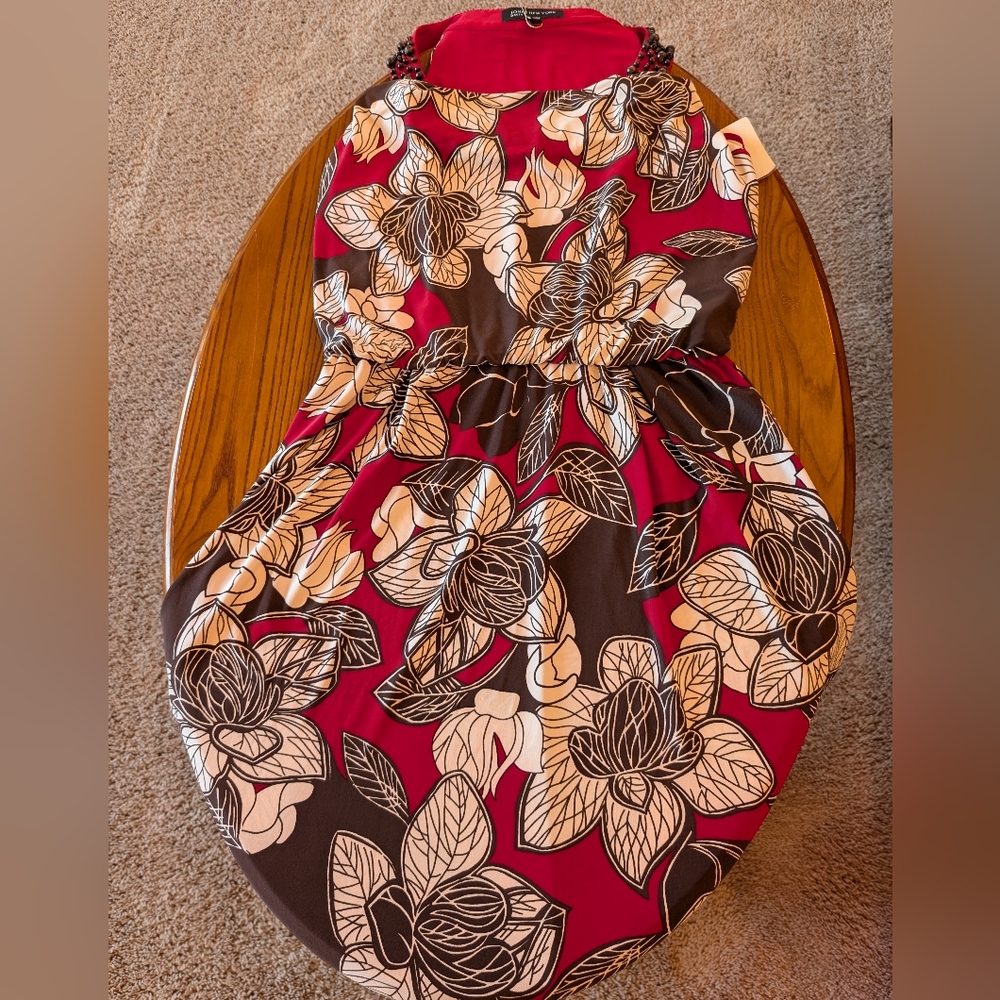 Red/Brown Floral Maxi Dress, Size 6 - NEW - Picture 6 of 9